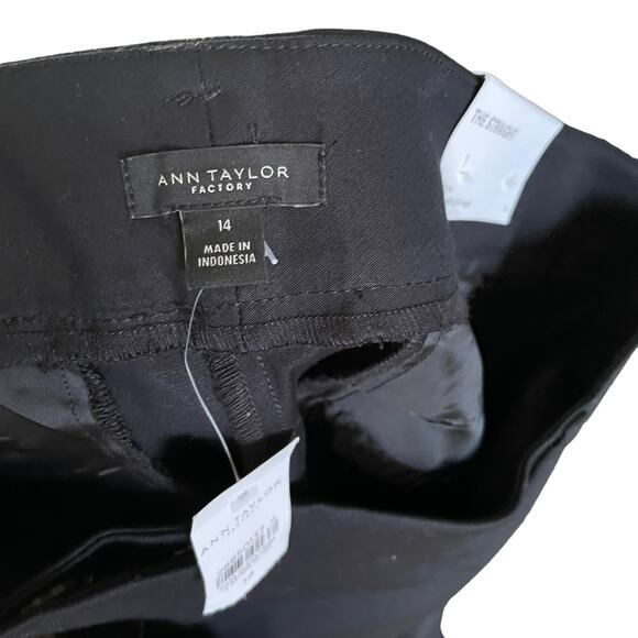 NEW Ann Taylor LOFT Mid Rise Straight Leg Full Length Black Work Office Pants - Picture 7 of 12